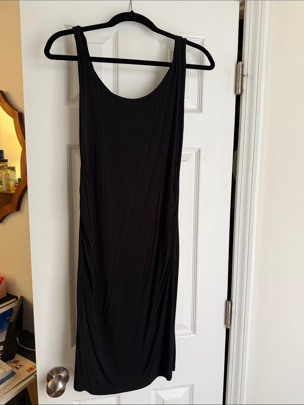 Simple stretchy maternity tank dress